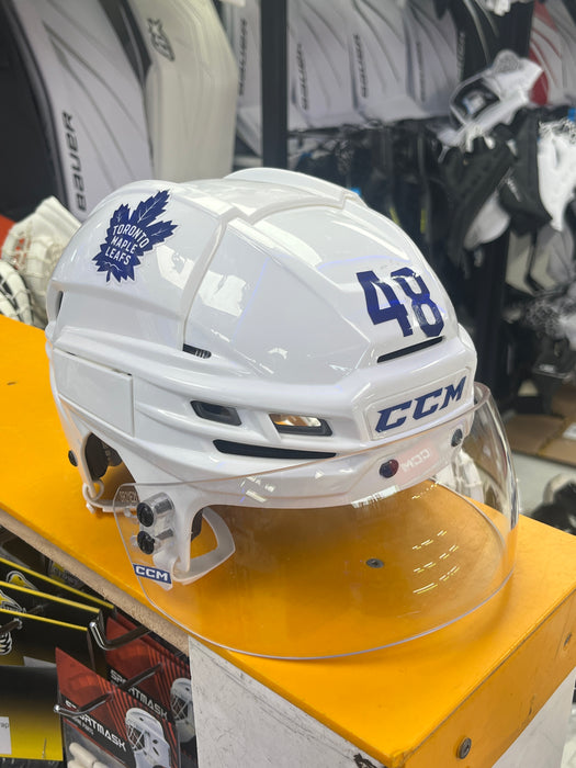 Used CCM Tacks 910 Maple Leafs Pro Stock Senior Small Helmet